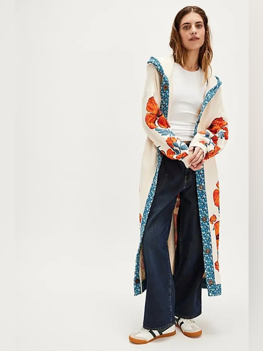 NWT Free People Super Bloom Floral Maxi Cardigan - Picture 2 of 5